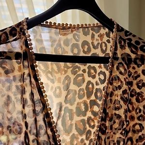 Animal print sheer DELICATELY USED beachwear ! Cover all